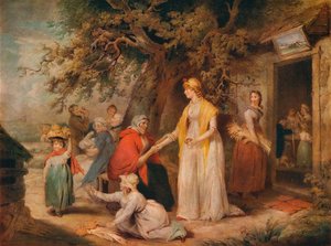 Udenfor en Country Alehouse, c1700-tallet af William Ward