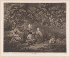 Hvilende familie i en skov Gips (titel på objekt) af William Ward