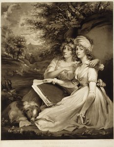 The Daughters of Sir Thomas Frankland, Baronet, 1797 (mezzotint i brunt blæk) af William Ward