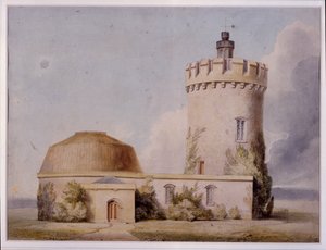 Observatoriet og foreslåede tilføjelser, ca. 1830 (akvarel på kort)