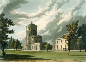 Yderside af The Astronomical Observatory, illustration fra History of Oxford, indgraveret af Joseph Constantine Stadler (fl.1780-1813) pub. af R. Ackermann, 1813 (akvatint) af William Westall