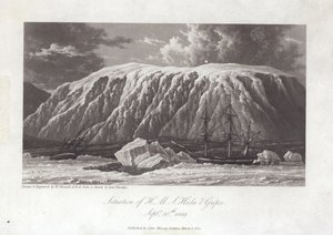 Situationen for H.M.S Hecla og Griper af William Westall