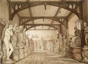 Skulpturgalleriet i Examination Schools, Oxford, 1813 af William Westall