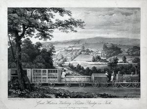 Great Western Railway, Kelston Bridge lähellä Bathia, n. 1835-40 (litho paperilla) af William Weston Young