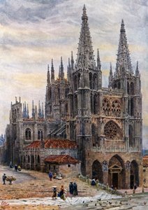 Burgos, katedralen (farve litho)