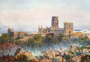 Canterbury fra jernbanen (farve litho) af William Wiehe Collins