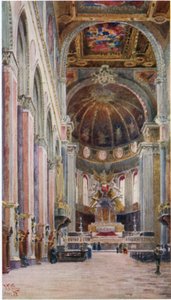 Napoli. Interiør af katedralen (farve litho) af William Wiehe Collins