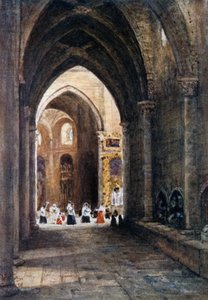 Orense, i katedralen (farve litho) af William Wiehe Collins
