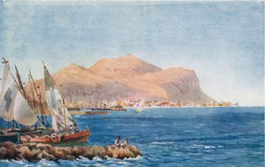 Palermo. Monte Pellegrino (farve litho)