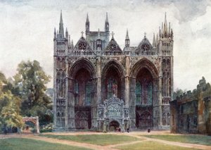 Peterborough, vestfronten (farve litho) af William Wiehe Collins