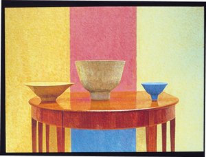 Stilleben, tre Lucie Rie skåle