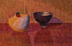 Still Life, Two Vessels, 2019 (olie på lærred)