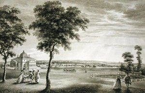 Foots-Cray Place i Kent, sæde for Bourchier Cleeve Esq. (1715-60) (gravering) af William Woollett