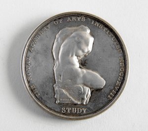 R.A. medalje tildelt George Frampton 10.12.1884 for den bedste model af en figur (metal)