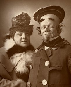 Harry Nicholls og Herbert Campbell, britiske skuespillere Dronningen og Kongen, 1888. af William and Daniel Downey