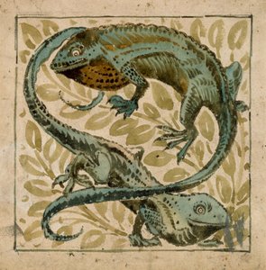 Firben, design til en flise af William de Morgan