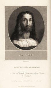 Portræt af Marcantonio Raimondi, italiensk gravør, ca. 1470-1534 af William the Younger Holl