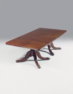 Irish Regency spisebord med to piedestal (mahogni) af Williams and Gibton (attr. to) Mack