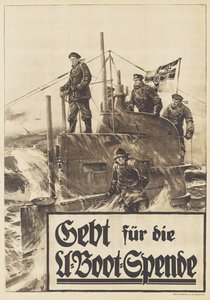 Giv til ubådsdonationen. Plakat, 1917 af Willy Stöwer