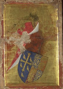 Richard II af Englands våbenskjold Yderpanelet på Wilton Diptykon, mellem 1395 og 1399 af Wilton Master