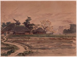 Landskab med huse af Winckworth Allan Gay