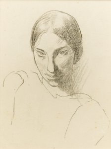 Selvportræt, ca. 1923 (sort kridt på papir)