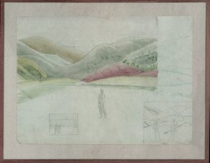Studie for Santissima Trinita, ca. 1924 (blyant og akvarel på papir) af Winifred Knights