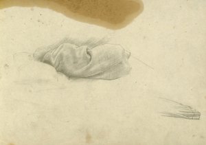 Studie for sovende kvinde for Santissima Trinita, ca. 1924-30 (blyant på papir)
