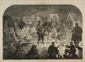 A Bivouac Fire on the Potomac, fra Harper