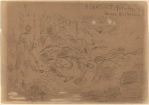 A Shell in the Trenches before Richmond [recto], 1862. af Winslow Homer