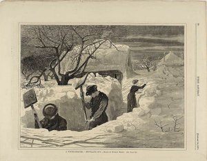 En vintermorgen, der skovler ud af Winslow Homer