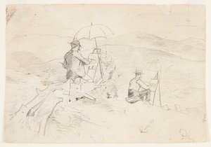Kunstnere, der tegner i de hvide bjerge af Winslow Homer