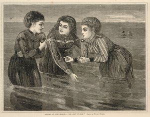 Badning ved Long Branch, --"Åh, er det ikke koldt!", fra Every Saturday, 26. august 1871 af Winslow Homer
