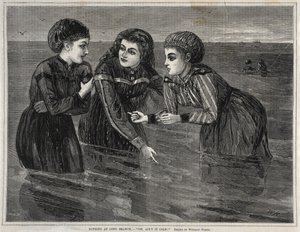 Badning ved Long Branch, - Oh, Aint it Cold!, 1871. af Winslow Homer