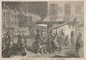 Boston Evening Street Scene, ved Corner of Court and Brattle Streets, 1857. af Winslow Homer