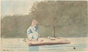 Dreng på en tømmerflåde af Winslow Homer