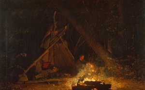 Lejrbål, 1880. af Winslow Homer