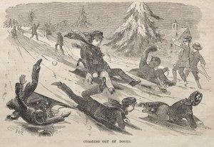 Coasting Out of Doors, 1857. af Winslow Homer