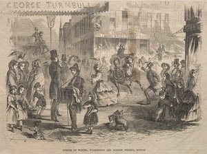Corner Winter, Washington og Summer Streets, Boston, 1857. af Winslow Homer