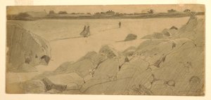 Tegning, stranden ved Marshfield, 1869-74 af Winslow Homer