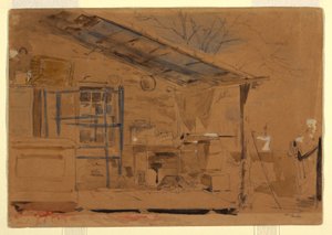 Tegning, Hus med veranda, ca. 1858-60 af Winslow Homer