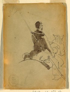 Tegning, lanser til hest, 1862 af Winslow Homer