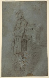 Tegning, sidebillede af en trommeslager, ca. 1864 af Winslow Homer