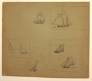 Tegning, Skitser af sejlbåde, 1881-82 af Winslow Homer