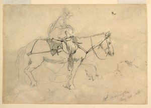 Tegning, studie til "Bridle Path, White Mountains", 24. august 1868 af Winslow Homer