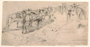 Tegning, studie til "Mount Washington" og "The Summit of Mt. Washington", 1869 af Winslow Homer