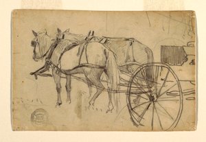 Tegning, studie til "The Picnic Excursion", 1868 af Winslow Homer