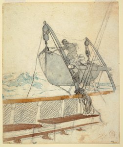 Tegning, studie til "The Signal of Distress", 1881 af Winslow Homer