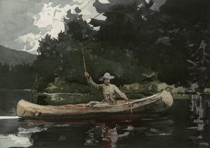 Fishing in the North Woods, udgivet af L. Prang & Co., 1896 af Winslow Homer