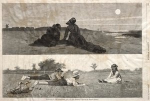 Flirte ved kysten og på engen, 1874. af Winslow Homer